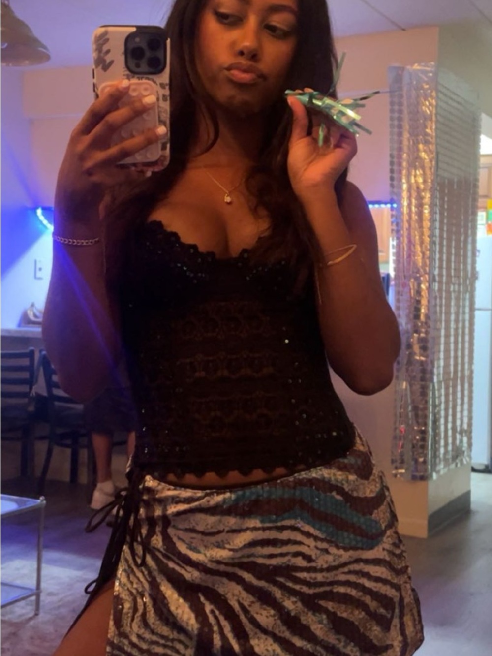 bebe Black Sequin Lace Camisole Bustier - Picture 3 of 3